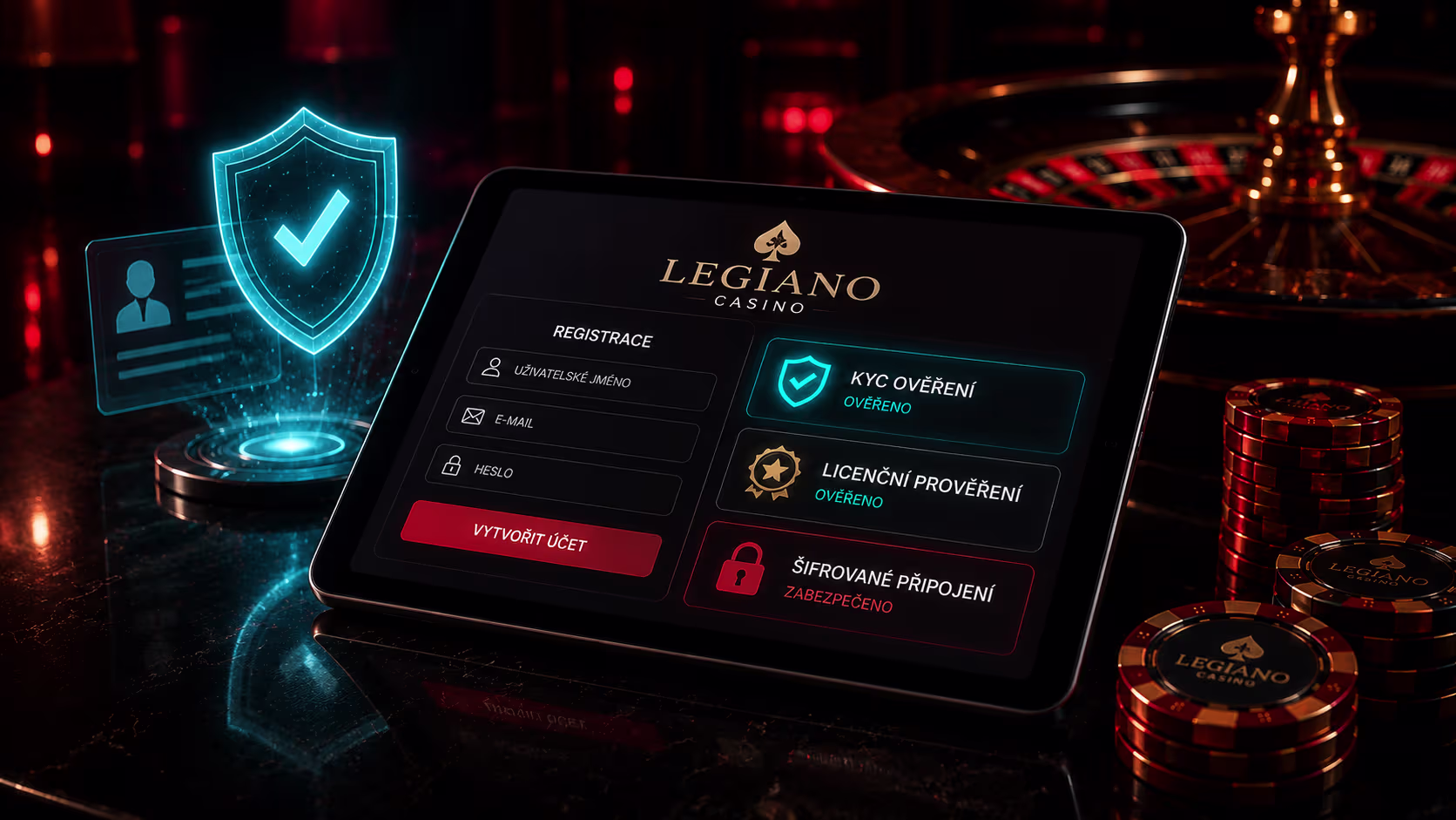Legiano Casino registrace, KYC ověření a bezpečnost účtu